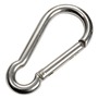 Carbine-hooks with flush closure, made of mirror polished AISI 316 stainless steel